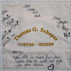 Organ and Tissue Donation, Donor Memorial Quilt (Midwest Transplant Network, Kansas and Missouri)